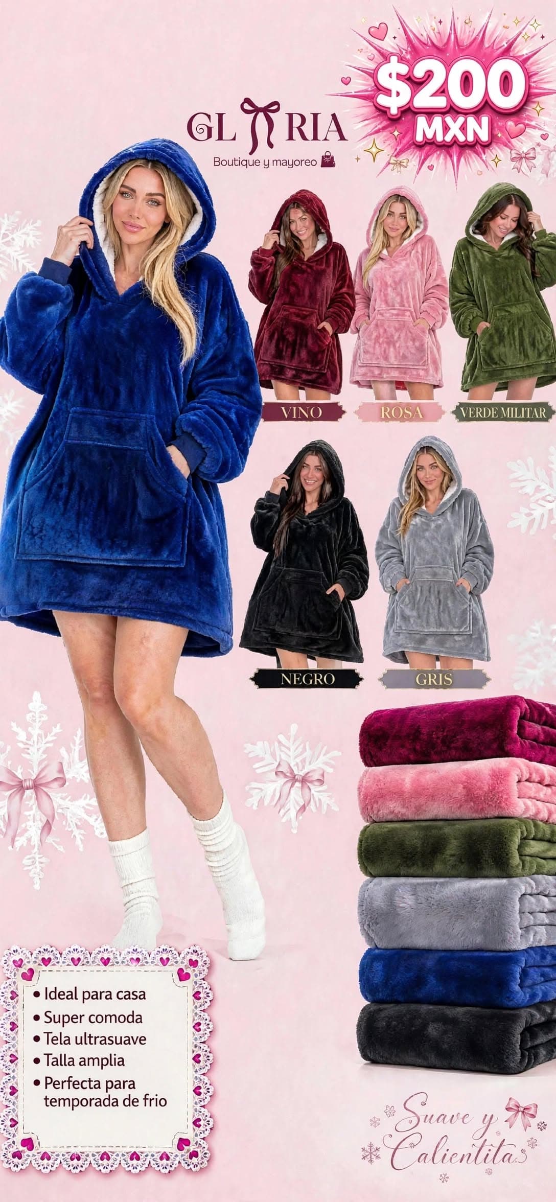Sudadera oversize afelpada con capucha y bolsa canguro