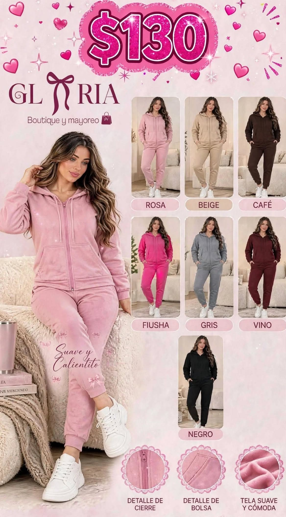 Conjunto deportivo de 2 piezas con sudadera y pants